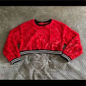 MEDIUM Fashion Nova Cropped Red Sweater